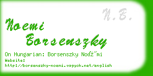 noemi borsenszky business card